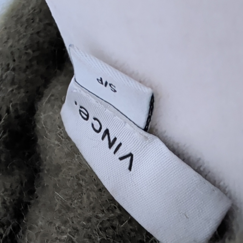 Vince Dark Olive Funnel Neck Cashmere Sweater - Picture 2 of 7